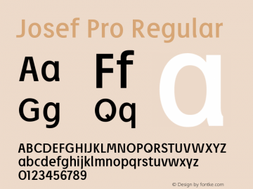 Josef Pro Version 4.003 Font Sample