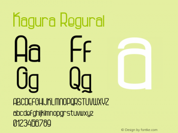 Kagura Regural Version 1.00;May 7, 2019;FontCreator 11.5.0.2430 64-bit Font Sample