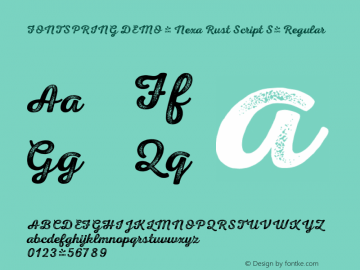 FSP DEMO - Nexa Rust Script S4 Regular Version 1.000;PS 001.000;hotconv 1.0.88;makeotf.lib2.5.64775 Font Sample