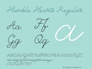 Humble Hearts  Font Sample