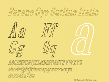 Furano Gyo Outline Italic 图片样张