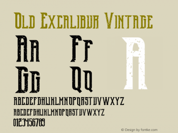 Old Excalibur Vintage Version 1.002;Fontself Maker 3.1.2 Font Sample