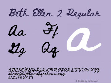Beth Ellen 2 Version 1.006;Fontself Maker 2.1.2 Font Sample