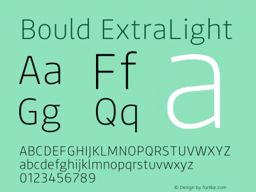 Bould ExtraLight Version 1.000 | wf-rip DC20190505 Font Sample