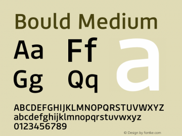 Bould Medium Version 1.000 | wf-rip DC20190505 Font Sample