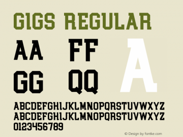 GIGS Version 1.00;March 27, 2019;FontCreator 11.5.0.2422 64-bit Font Sample