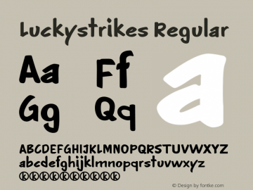 Luckystrikes Version 1.00;March 20, 2019;FontCreator 11.5.0.2430 64-bit图片样张