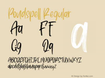 Pondspell Version 1.00;May 10, 2019;FontCreator 11.5.0.2430 64-bit Font Sample