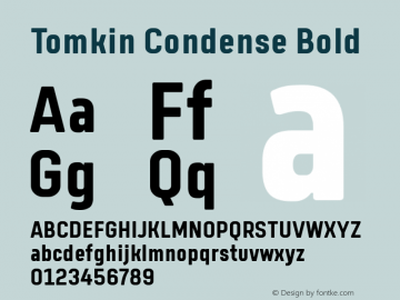 Tomkin Condense Bold Version 1.000;YWFTv17 Font Sample