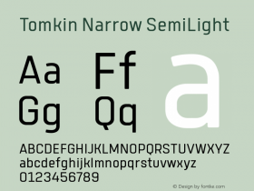 Tomkin Narrow SemiLight Version 1.000;YWFTv17图片样张