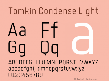 TomkinCondense-Light Version 1.000;YWFTv17 Font Sample