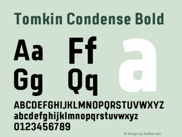 TomkinCondense-Bold Version 1.000;YWFTv17 Font Sample