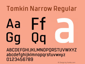 TomkinNarrow-Regular Version 1.000;YWFTv17 Font Sample