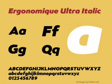 Ergonomique-UltraItalic Version 1.000;hotconv 1.0.109;makeotfexe 2.5.65596;YWFTv17图片样张