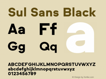 SulSans-Black Version 1.000;PS 001.000;hotconv 1.0.88;makeotf.lib2.5.64775图片样张