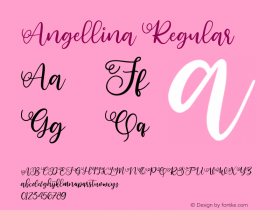 Angellina Version 1.000;PS 001.001;hotconv 1.0.56 Font Sample