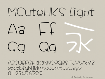 MCuteHKS Light  Font Sample