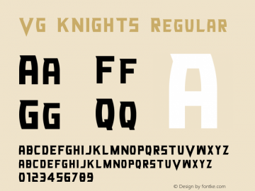 VG KNIGHTS Version 0.00;April 16, 2019;FontCreator 11.5.0.2430 32-bit图片样张