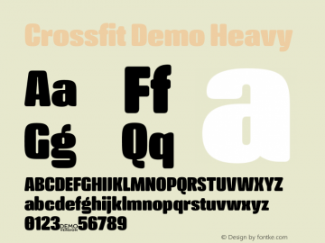 Crossfit Demo Heavy Version 1.000;PS 001.000;hotconv 1.0.88;makeotf.lib2.5.64775 Font Sample