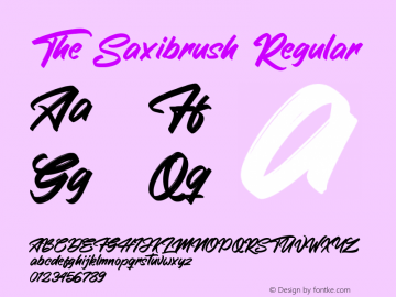 The Saxibrush Version 1.002;Fontself Maker 3.1.1图片样张