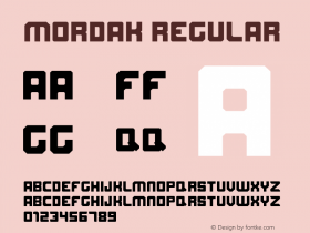 Mordak Version 1.00;May 13, 2019;FontCreator 11.0.0.2408 32-bit图片样张