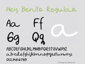 Hey Benito Regular Version 1.000;hotconv 1.0.109;makeotfexe 2.5.65596 Font Sample