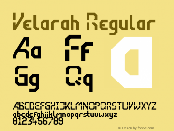 Velarah Regular Version 1.000 Font Sample