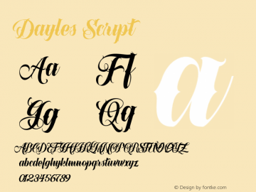 Dayles-Script Version 1.000 Font Sample