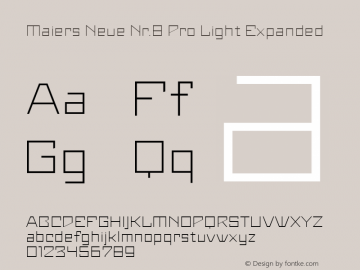 Maiers Neue Nr.8 Pro Light Expanded Version 1.001 Font Sample