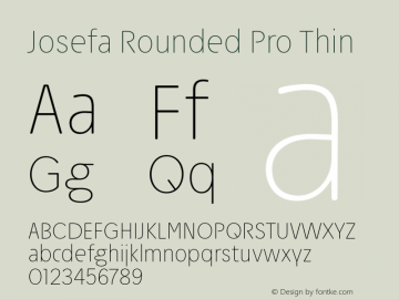 Josefa Rounded Pro Thin Version 1.009 Font Sample