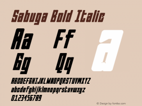 Sabuga-BoldItalic Version 1.000图片样张