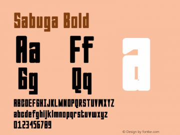Sabuga-Bold Version 1.000 Font Sample