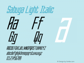SabugaLight-Italic Version 1.000图片样张