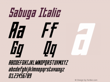 Sabuga-Italic Version 1.000 Font Sample