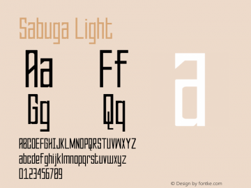 Sabuga-Light Version 1.000 Font Sample