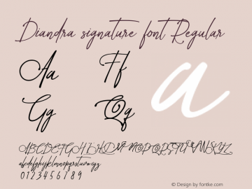 Diandra signature font Regular Version 1.000图片样张