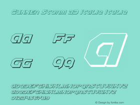 Gunner Storm 3D Italic Italic Version 1.00 July 26, 2016, initial release图片样张