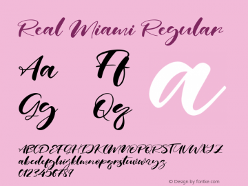 Real Miami Version 1.000 Font Sample