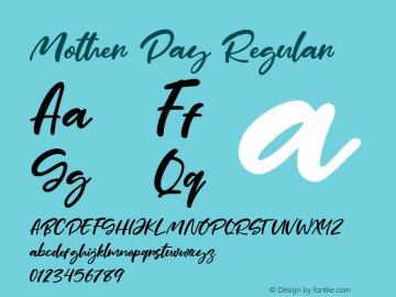 Mother Day Version 1.000 Font Sample