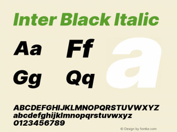 Inter Black Italic Version 3.005;git-f04932174 Font Sample