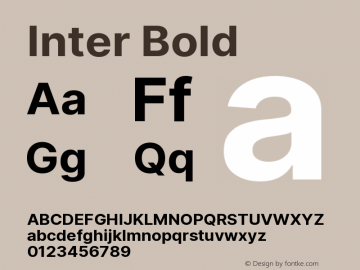 Inter Bold Version 3.005;git-f04932174 Font Sample