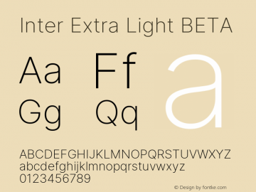 Inter Extra Light BETA Version 3.005;git-f04932174图片样张