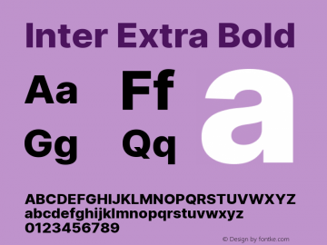 Inter Extra Bold Version 3.005;git-f04932174 Font Sample