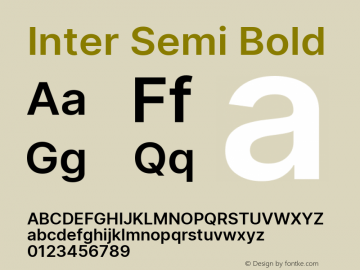 Inter Semi Bold Version 3.005;git-f04932174 Font Sample