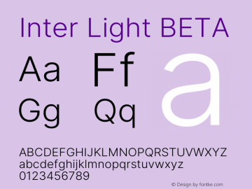 Inter Light BETA Version 3.005;git-f04932174 Font Sample