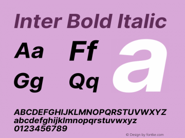 Inter Bold Italic Version 3.005;git-f04932174图片样张