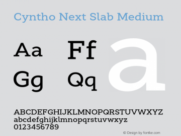 CynthoNextSlab-Medium Version 1.000;YWFTv17 Font Sample