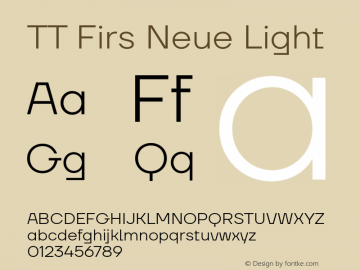 TTFirsNeue-Light Version 1.000 Font Sample