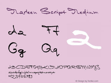 MarleenScript-Medium Version 1.038 Font Sample