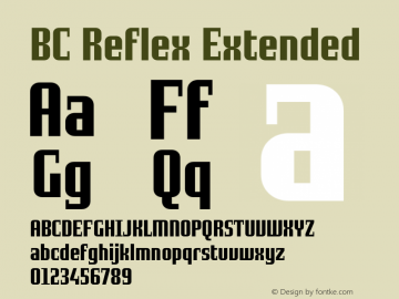 BC Reflex EX Regular Version 1.000 Font Sample